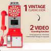 Hrxllb 32G Retro Video Audio Guest Book Wedding Phone- Creative Record Customized Video Messages GuestBook A Personal and Convenient Way to Preserve Your Special Occasions(Red) view 2