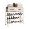 5-Tier Stackable Shoe Rack with 2 Drawers, Space-Saving Closet Organizer for 16 Pairs of Shoes, Perfect for Bedroom or Entryway Storage view 1