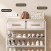 5-Tier Stackable Shoe Rack with 2 Drawers, Space-Saving Closet Organizer for 16 Pairs of Shoes, Perfect for Bedroom or Entryway Storage view 4