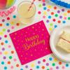 Pink Happy Birthday Cocktail Napkins 50 Pack Gold Foil Stars Party Decor view 2