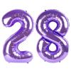 28 Balloon - Purple Birthday Number Balloons, 40 Inch Large Foil Balloons for Men Women Boys Girls Purple Themed Birthday Decorations view 1