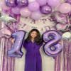 28 Balloon - Purple Birthday Number Balloons, 40 Inch Large Foil Balloons for Men Women Boys Girls Purple Themed Birthday Decorations view 4