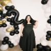 28 Balloon - Black Birthday Number Balloons, 40 Inch Large Foil Balloons for Men Women Boys Girs Black Themed Birthday Decorations view 2