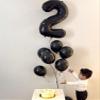 28 Balloon - Black Birthday Number Balloons, 40 Inch Large Foil Balloons for Men Women Boys Girs Black Themed Birthday Decorations view 3