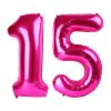 15 Balloon - Hot Pink Birthday Number Balloons, 40 Inch Large Foil Balloons for Men Women Boys Girls Hot Pink Themed Birthday Decorations view 1