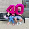 15 Balloon - Hot Pink Birthday Number Balloons, 40 Inch Large Foil Balloons for Men Women Boys Girls Hot Pink Themed Birthday Decorations view 2