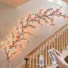 FIALAME 7.55 FT 144 LED Cherry Blossom Tree Branch Lights for Wall,8 Modes Artificial Pink Cherry Blossom Garland with Remote and Timer,Willow Vine Lights (144 LED Three-Color Cherry Blossom) view 1