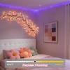 FIALAME 7.55 FT 144 LED Cherry Blossom Tree Branch Lights for Wall,8 Modes Artificial Pink Cherry Blossom Garland with Remote and Timer,Willow Vine Lights (144 LED Three-Color Cherry Blossom) view 2