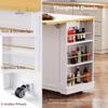 Vinsetto 48" Kitchen Island Cart with Drop Leaf Power Outlet 5 Wheels White view 4