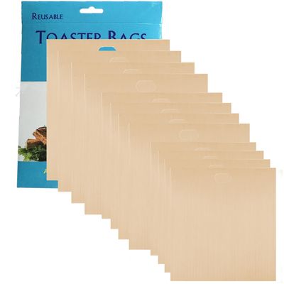 12 Pack Toaster Bags Nonstick Reusable Easy to Clean for Grilled Cheese Sandwiches Toast Bread Snacks (12)