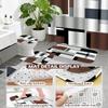 Lnond Brown Bathroom Set, 24 Piece Brown Black White Bathroom Decor Set with with Shower Curtain and Rugs, Trash Can, Toilet Brush Holder Set & Soap Dispenser view 3