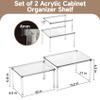 BOMOKS Clear Kitchen Cabinet Organizer, Set of 2 Stackable Spice Rack, Acrylic Shelves for Pantry Organizers and Storage, Tiered Spice Organization for Cabinet, Shelf Organizer for Desk Countertop view 3