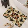 Aztec Tribal Bathroom Mat Absorbent, Southwestern Rustic Diatomaceous Earth Bath Mat 30"x48", Native American Floor Mat Non Slip Quick Dry Washable Small Shower Rug for Toilet Bathtub Kitchen view 2