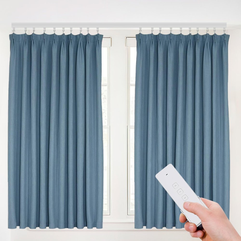 Bacocoo Electric Motorized Curtain Rail Track with Remote Control, Smart Curtains System Smartphone App Control Applicable for Home/Office. Automatic Curtain Opener 7.08-13.78ft.