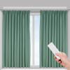Bacocoo Electric Motorized Curtain Rail Track with Remote Control, Smart Curtains System Smartphone App Control Applicable for Home/Office. Automatic Curtain Opener 7.08-13.78ft. view 2