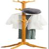 Bamboo Floor Coat Rack, Standing Clothes Hanger for Bedroom, Living Room Office, Multi-functional Hook Organizer view 1
