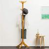 Bamboo Floor Coat Rack, Standing Clothes Hanger for Bedroom, Living Room Office, Multi-functional Hook Organizer view 4