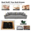 102.4" Cloud Couch Modular Sectional Sofa, Deep Seat Corduroy Couch with Memory Foam, Convertible Sleeper Sofa with 6 Pillows, Oversized Sofa for Living Room, Apartment, Lounge Chair, Gray view 4