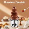 4 Tier Chocolate Fondue Fountain Machine, 60Oz Commercial Chocolate Fountain, Electric Chocolate Melting Fountain Machine for Cafes, Hotels, Milk Tea Stores view 2