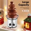 4 Tier Chocolate Fondue Fountain Machine, 60Oz Commercial Chocolate Fountain, Electric Chocolate Melting Fountain Machine for Cafes, Hotels, Milk Tea Stores view 3