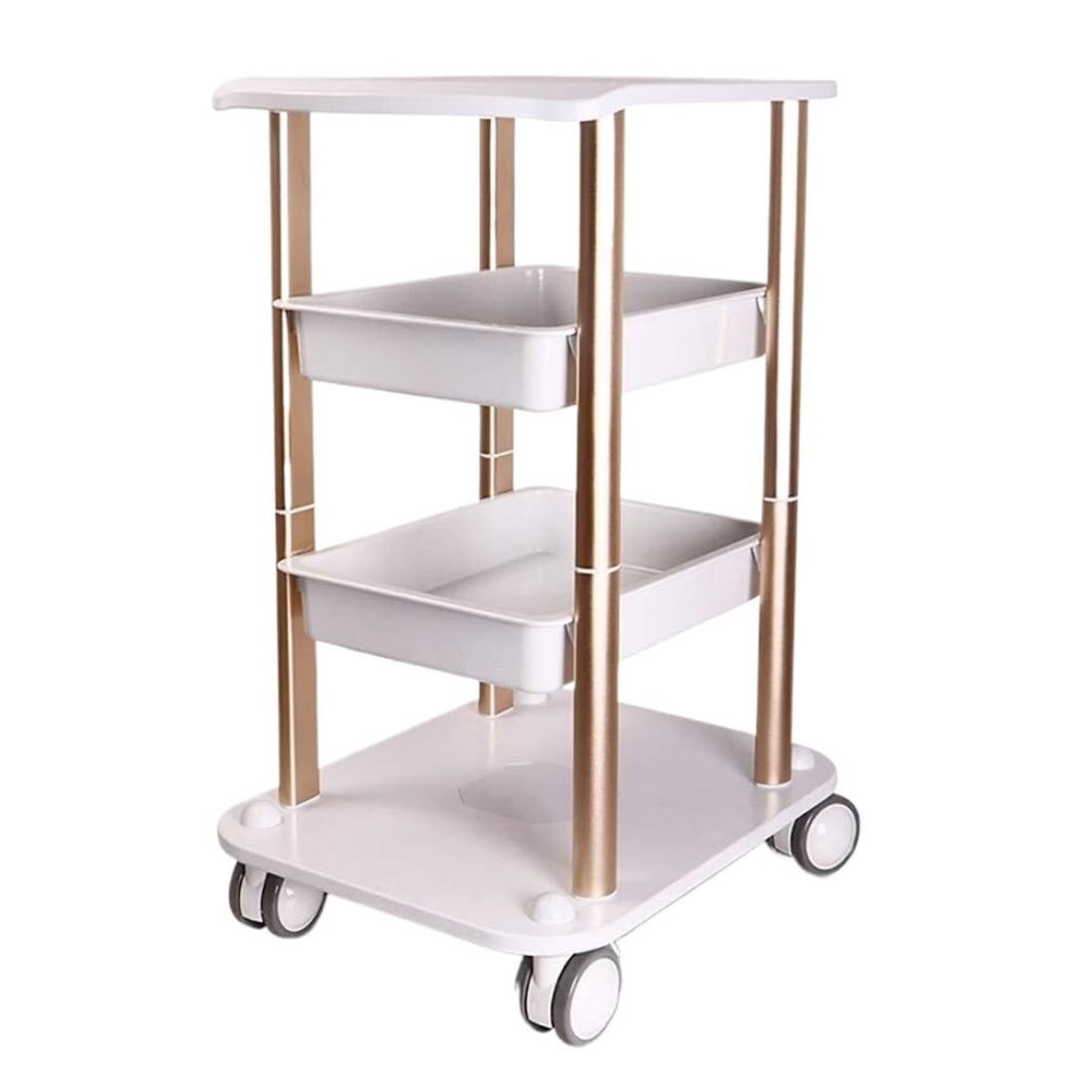 USZWBY Storage Cart for Variety Applications 3 Tier Rolling Cart Metal Kitchen Storage Cart with Wheels Storage Trolley Serving Cart for Home Hotel Bathroom Kitchen