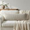 14x36 Cream Grey Decorative Body Pillow Cover for Bed Textured Boucle Striped Chic Morden Boho Accent Farmhouse Rectangular Long Lumbar Throw Pillow Case for Bedroom Living Room Home Decor Couch Sofa view 4