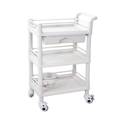 Movable Hand Trucks Storage Cart,Kitchen 3 Tier Service Cart Trolley,Beauty Salon Utility Rolling Cart,Load Capacity 100Kg/White/54 * 37 * 9,White-54 * 37 * 98Cm(White-54 * 37 * 98Cm)