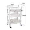 Movable Hand Trucks Storage Cart,Kitchen 3 Tier Service Cart Trolley,Beauty Salon Utility Rolling Cart,Load Capacity 100Kg/White/54 * 37 * 9,White-54 * 37 * 98Cm(White-54 * 37 * 98Cm) view 2