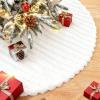 Small Christmas Tree Skirt 24 inches White Faux Fur Tree Skirt Xmas Decor view 1
