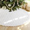 Small Christmas Tree Skirt 24 inches White Faux Fur Tree Skirt Xmas Decor view 2