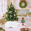 Small Christmas Tree Skirt 24 inches White Faux Fur Tree Skirt Xmas Decor view 4