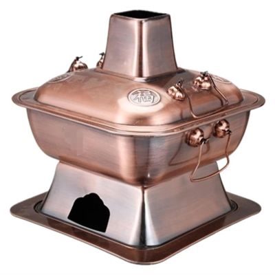 Chinese Copper Hot Pot, Chinese Charcoal Hotpot Copper Hot Pot Traditional Hotpot Household Kitchen Soup Pots(36cm)