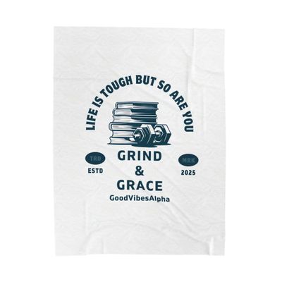 Grind & Grace (Tow) Throw Blanket - Christian Faith Design - Soft Cozy Home Decor Gift