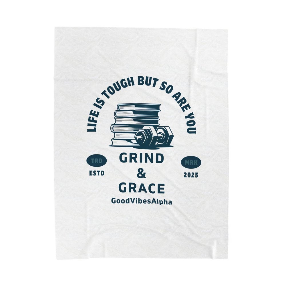 Grind & Grace (Tow) Throw Blanket - Christian Faith Design - Soft Cozy Home Decor Gift