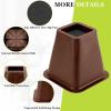 Yookwutar 8 Pack Furniture Risers 6 Inch, Bed Risers Heavy Duty for Table Desk Couch Chair Sofa Cabinet Bed Frame Dorm, Square Table Leg Risers Lift Height 6", Chocolat Brown view 4