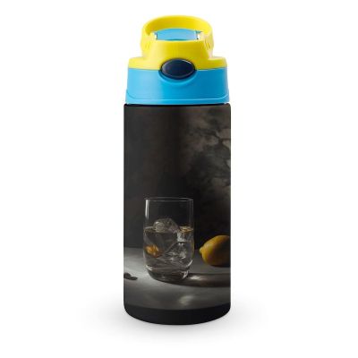 Insulated Stainless Steel Water Bottle with Straw Leakproof 12Oz Glass of Ice Water Tumbler Cup for Travel And Sports