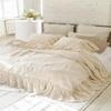 100% European Flax Linen Long Ruffle Duvet Cover, French Linen Bedding Set Shabby Chic Linen Ruffled Duvet Cover with Extra Long Ruffles (Honey, US King) view 2