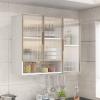 Aluminum Alloy Medicine Cabinet with Glass Door - Multi-Purpose 2-3 Layer Toiletry Organizer for Kitchen & Bathroom, Above Toilet Storage, Cosmetic Organizer Box view 1