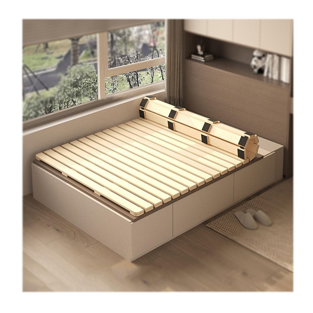 Roll Foldable Wood Slats - Mattress Support Without Extra Height, Heavy Duty Bunkie Board Replacement for Bedroom/Living Room, Base De Madera para Cama(WxL(53x78.7in) 135x200cm)