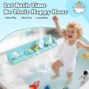 AGPTEK 24 Inch Bathtub Splash Guard with 10 Suction Cups, Silicone Tub Water Splash Guard for Bathtub, Bath Toy Tray Holder Play Shelf for Kids, Universal for Bathroom, Kitchen Sink (Green) view 3