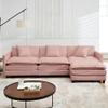 108" Modular Sectional Sofa,L Sofa Oversized Couch with Movable Ottoman Deep Seat,Soft Chenille Cloud Couches for Living Room, Apartment,Office (Pink, 3+1 L) view 2