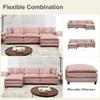 108" Modular Sectional Sofa,L Sofa Oversized Couch with Movable Ottoman Deep Seat,Soft Chenille Cloud Couches for Living Room, Apartment,Office (Pink, 3+1 L) view 4