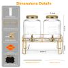 1.6 gallon Glass Beverage Dispenser with Stand, 2PACK Lemonade Dispenser with Spigot Stainless Steel, Drink Dispensers for Parties,Picnic,Weddings(Golden) view 2