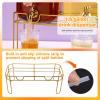 1.6 gallon Glass Beverage Dispenser with Stand, 2PACK Lemonade Dispenser with Spigot Stainless Steel, Drink Dispensers for Parties,Picnic,Weddings(Golden) view 3