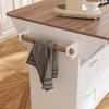 ROMSHINE 63" Kitchen Island Cart with Folding Drop Leaf, Rolling Island Table with Adjustable Shelves, Towel Racks & Drawers, Kitchen Island Cart on Wheels view 3