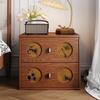 Chinese Solid Wood Nightstand, Freely Combinable Storage Cabinet, Suitable for Living Room, Bedroom and Entrance (Brown,19.6" L*16.5" W*18.9" H) view 1