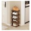 5-Tier Bamboo Shoe Rack - Foldable Shoe Organizer for Entryway, Hallway, Closet - Space Saving Shoe Storage Shelf - Brown view 2