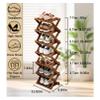 5-Tier Bamboo Shoe Rack - Foldable Shoe Organizer for Entryway, Hallway, Closet - Space Saving Shoe Storage Shelf - Brown view 3