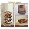 5-Tier Bamboo Shoe Rack - Foldable Shoe Organizer for Entryway, Hallway, Closet - Space Saving Shoe Storage Shelf - Brown view 4