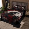 Erosebridal Gothic Crow Queen Quilt Set Black Raven Coverlet Set for Kids Teens Adult Halloween Bird Bedspread Sets Castle Bat Horror Theme Bed Set with 2 Pillow Cases view 1